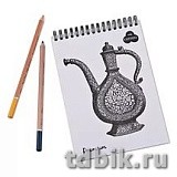 Блокнот для эскизов 140*198 мм, 30л., на пружине "Premium Snow" белоснежный