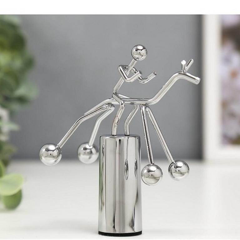 Маятник "Человечек на коне" 11,5*9,5*5 см, металл