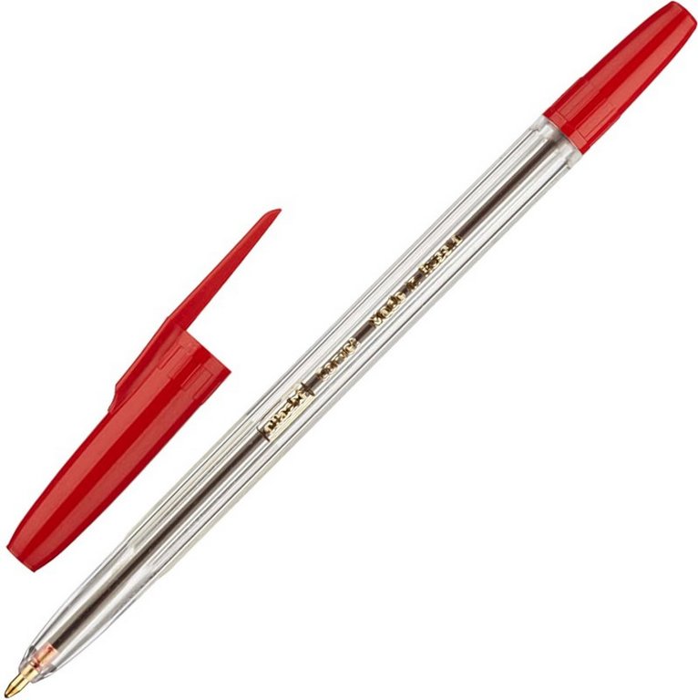 Ручка шариковая масляная Attache "Corvet" 1,0мм красная (стерж.152мм, линия 0,7мм)