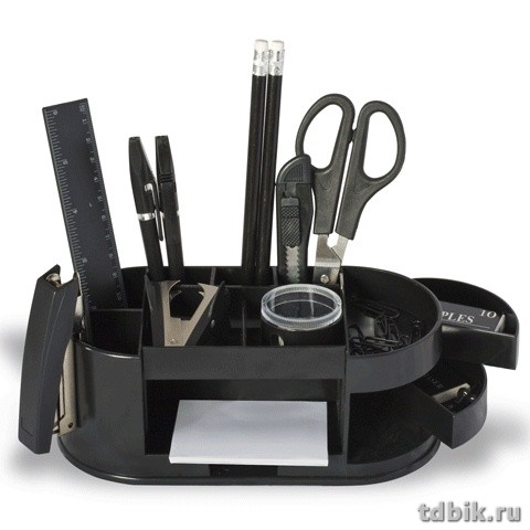 Набор настольный пластик 16 предметов Attache черный