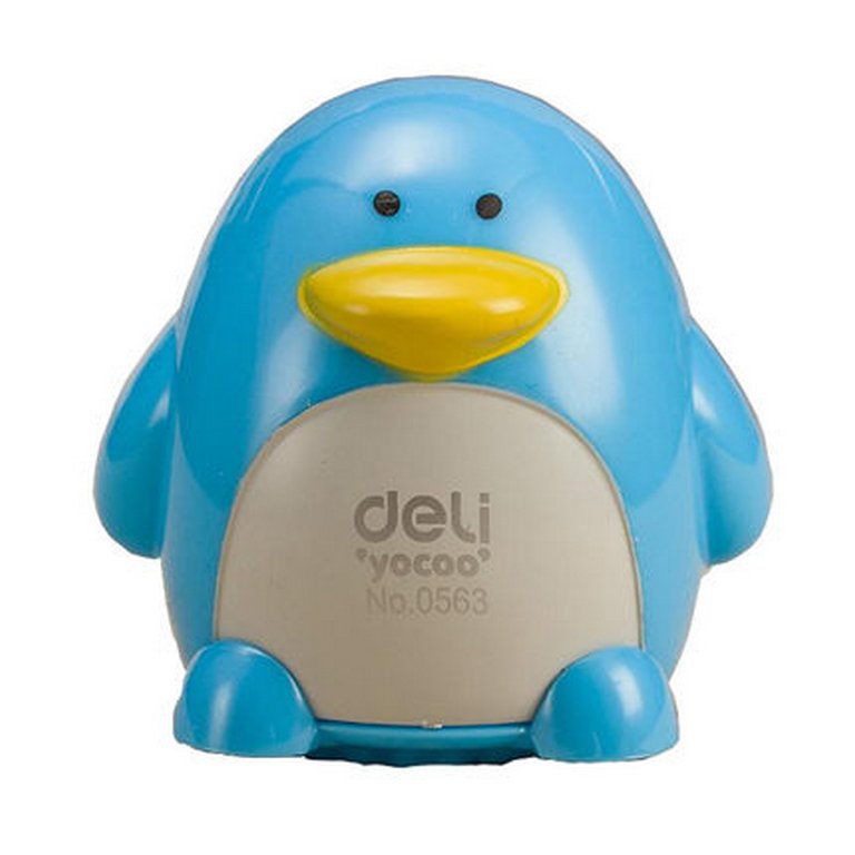 Точилка с контейнером два отверстия Deli Пингвин