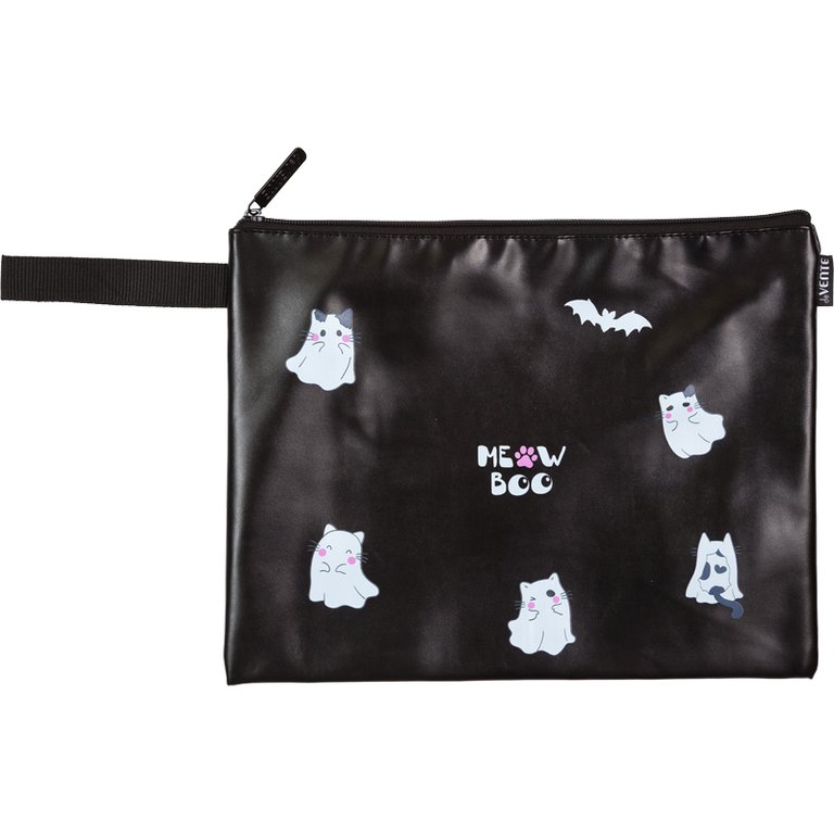 Папка для тетрадей А4 на молнии deVENTE "Ghost Meow" искусственная кожа 34,5*25,5*1,5 см