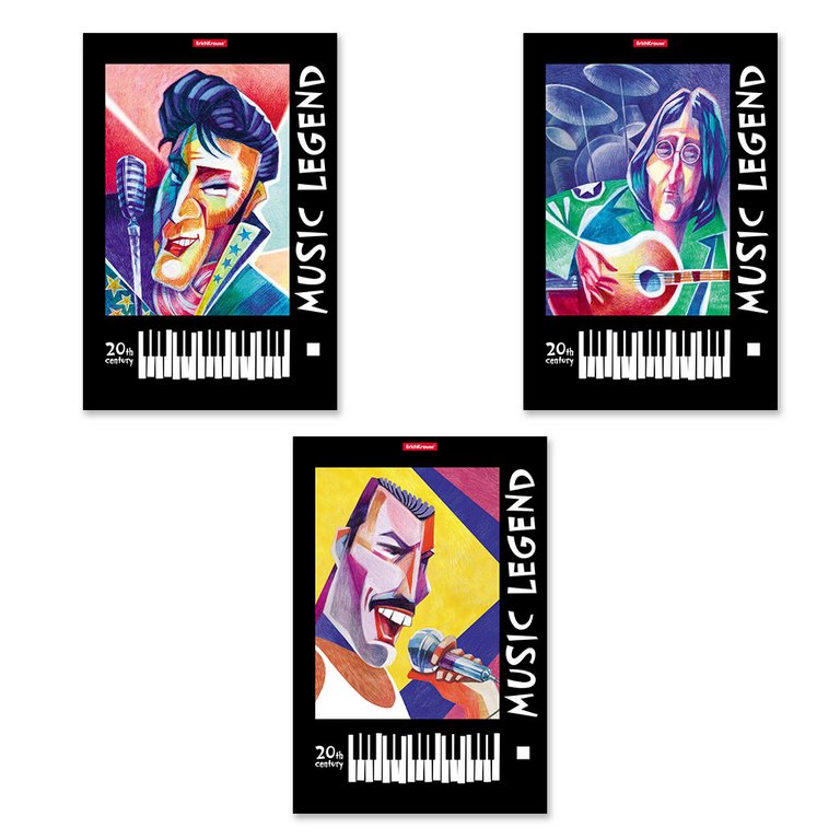 Тетрадь для нот 24 л., А4 на скрепке "Music Legend" вертикальная