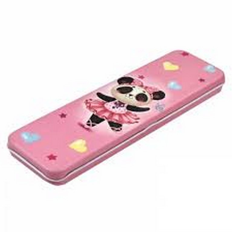 Пенал  для девочки "Панда балерина" 20*5,6*1,5 см, металл