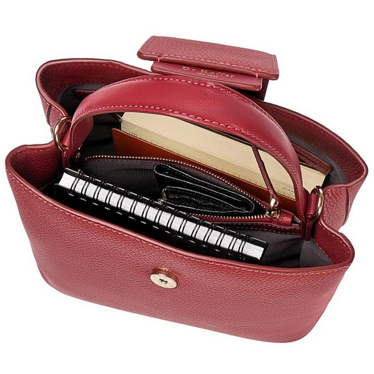 Сумка женская Dr.Koffer 25x22x14 см, нат. кожа, бордовая