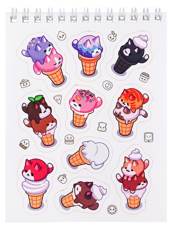 Набор наклеек 150 шт "Мои котики" 16л., А6, MILAND