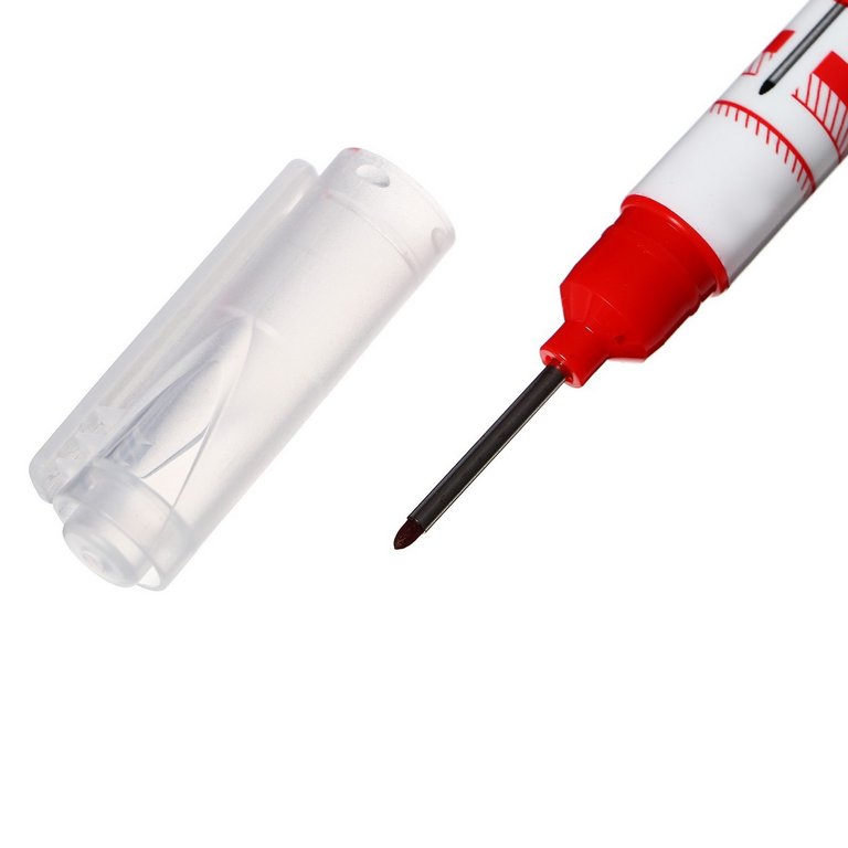 Маркер с удлиненным наконечником перманентный 0,7 мм круглый, красный