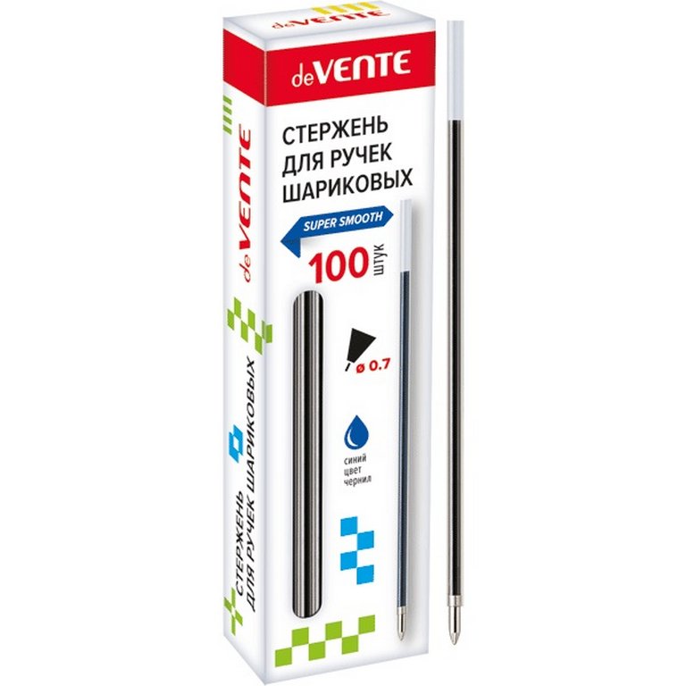 Стержень шариковый 144мм deVENTE синий 0,7мм масляный (линия 0,3мм)