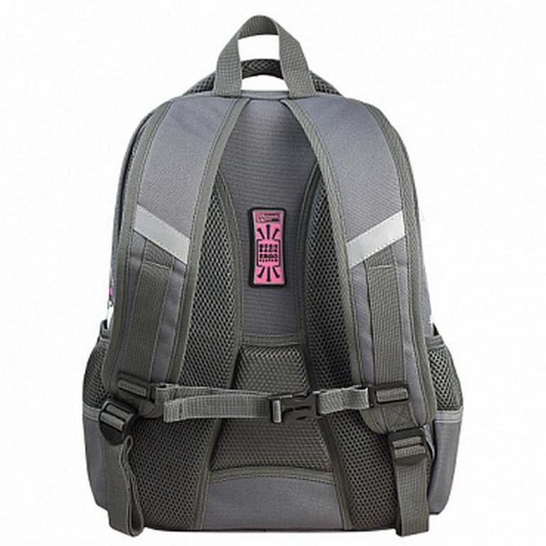 Рюкзак каркасный для девочки Феникс+ "Котоваты" 39*29*14 см серый