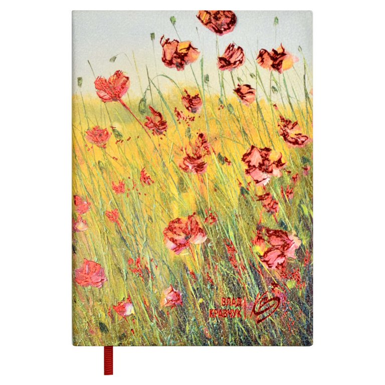 Набор подарочный Escalada "Маки" (Ежедневник без дат + обложка для паспорта + ключница) кожзам