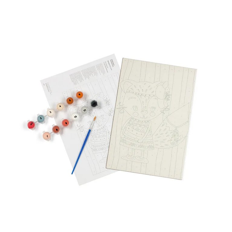 Роспись по номерам (картон) 20*30см "Теплые беседы" (основа,акрил. краски, кисти) ФРЕЯ