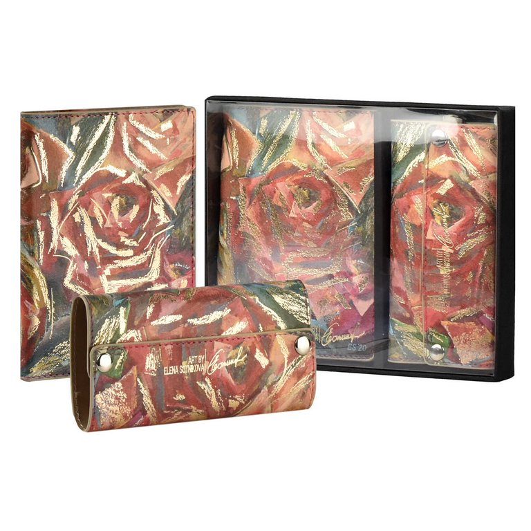 Набор подарочный Escalada Обложка для паспорта+ключница "Движение красного"