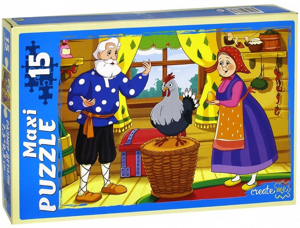 Пазлы MAXI  15 дет. "Курочка ряба" Рыжий КОТ