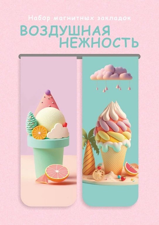 Закладка магнитная 2 шт/уп "Воздушная нежность" Lamark
