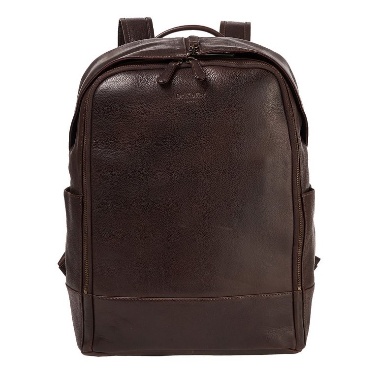 Рюкзак молодежный мужской  Dr.Koffer натуральная кожа 39*30*15см, темно-коричневый