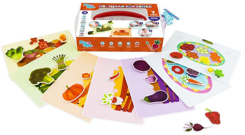 Игра обучающая  Еда с липучками "Овощная Корзинка" 1,5+ Pic'nMix