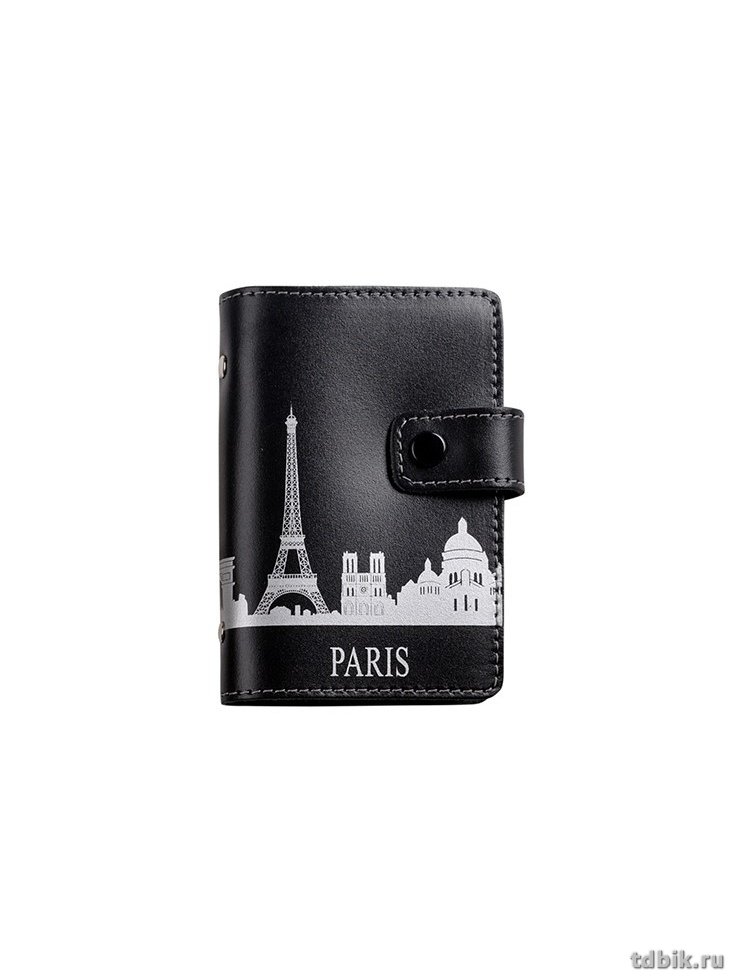 Визитница D.Morelli "Города" нат. кожа, принт Paris
