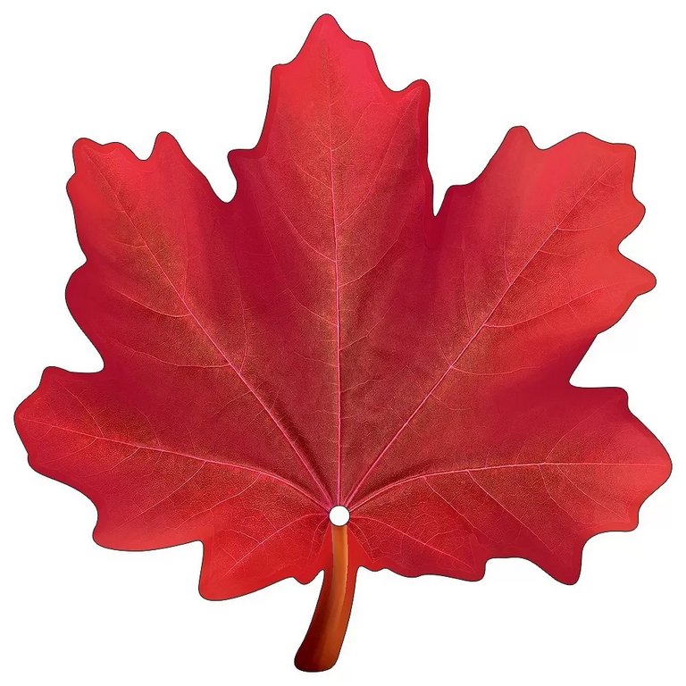 Наклейка оформительская на скотче осенняя 100*100мм "Кленовый лист" красный