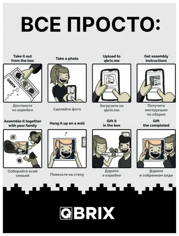 Фото-конструктор QBRIX POSTER пластиковый 3500 деталей