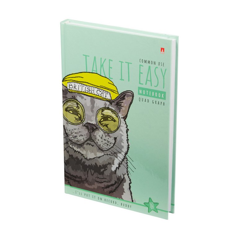 Бизнес-блокнот А5 160л, 135*205 мм,  Альт "EASY LIFE.КОТЫ"
