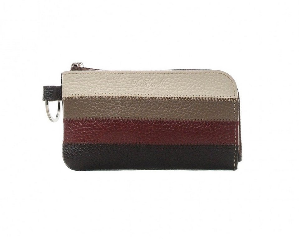 Футляр для ключей  D.Morelli "Patch" бордо, из нат.кожи, на молнии