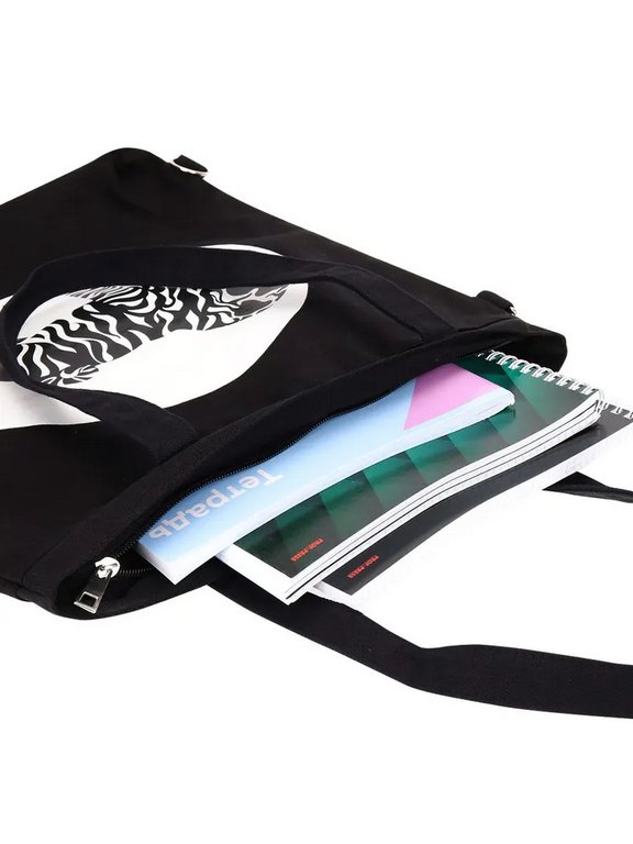 Сумка-шоппер Prof-Press "Зебро-Мопс" 42*35 см, ткань (на молнии)