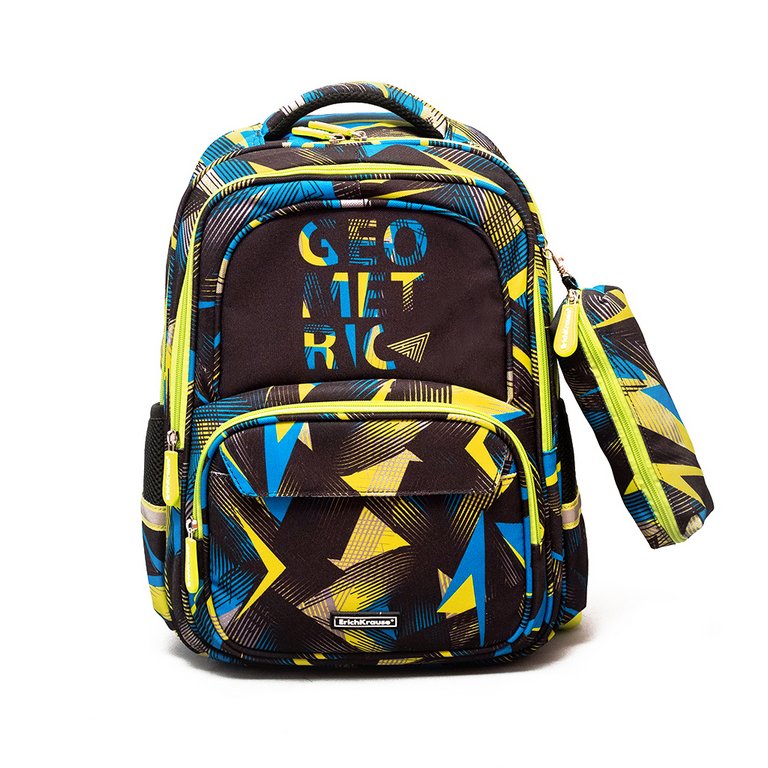 Рюкзак школьный для мальчика ErichKrause SchoolLine 20L "Triangle" (пенал) 42*31*14,5 разноцветный