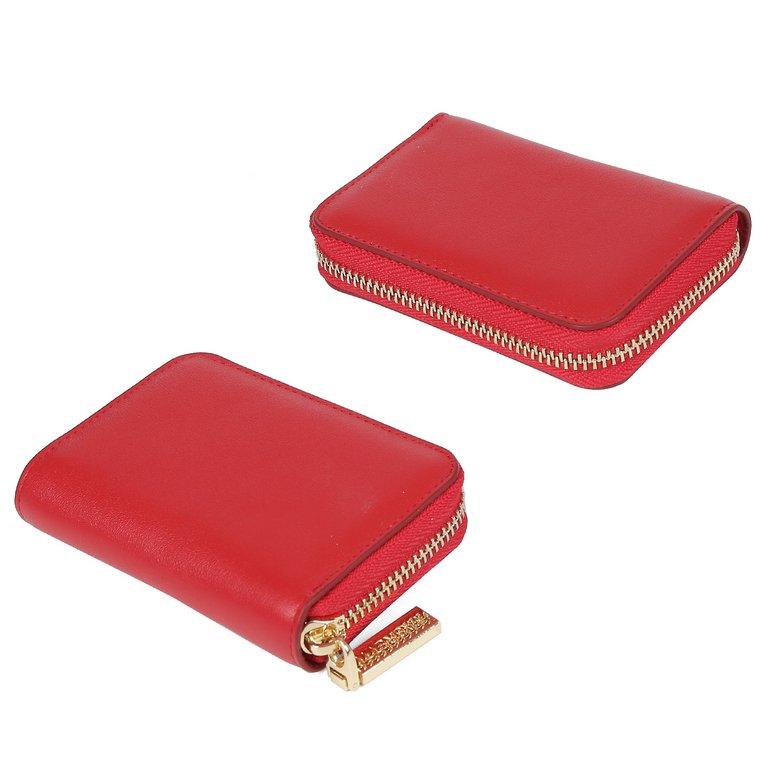 Визитница FABRETTI нат. кожа, 10,5х7х2 см, красный