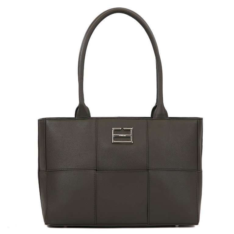 Сумка женская FABRETTI 33х23х11 см, нат. кожа, табачный