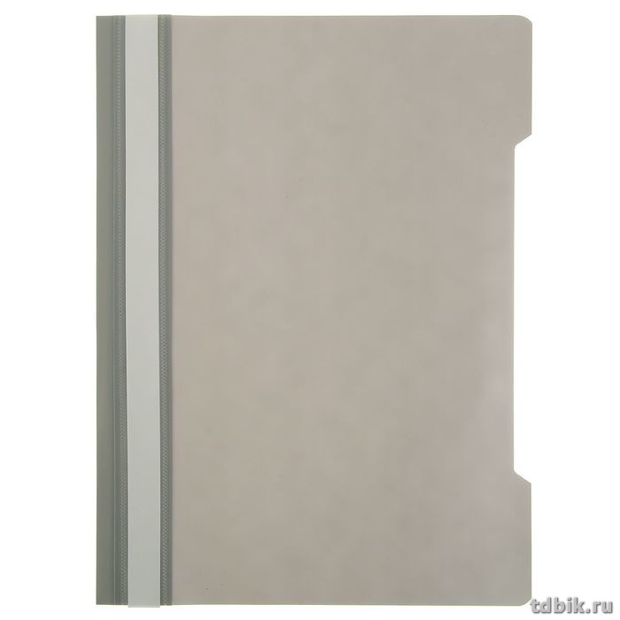 Папка-скоросшиватель А4 пластик, (0,12/0,16 мм) серая Бюрократ