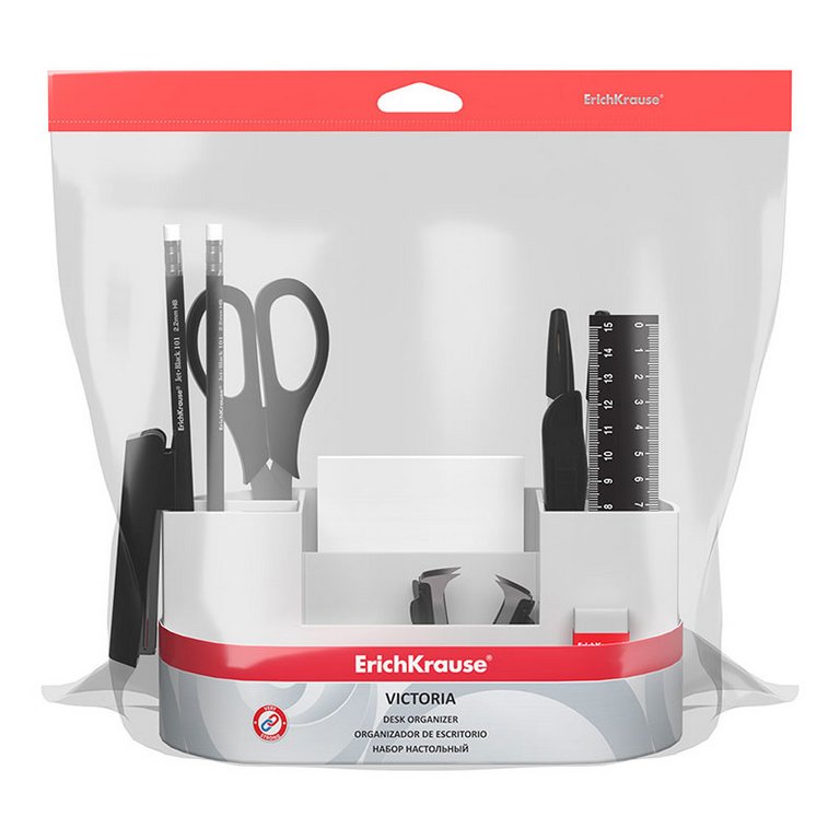 Набор настольный пластик 14 предметов Erich Krause "Victoria" белый