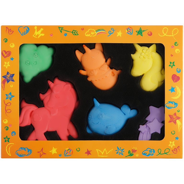 Мел для рисования на асфальте цветной  6шт фигурный Мульти-Пульти