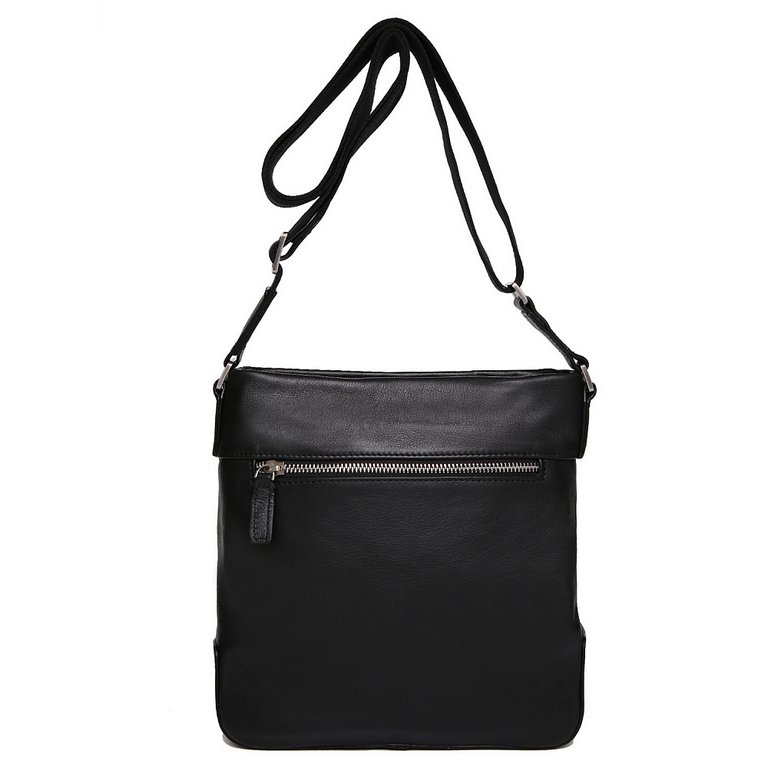 Сумка мужская FABRETTI 22*26*6, нат. кожа, черный