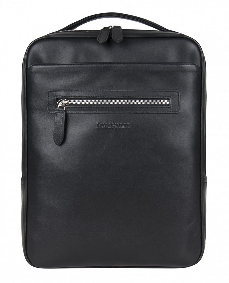 Рюкзак молодежный мужской  Franchesco Mariscotti натуральная кожа 29*38*8см, черный наполи