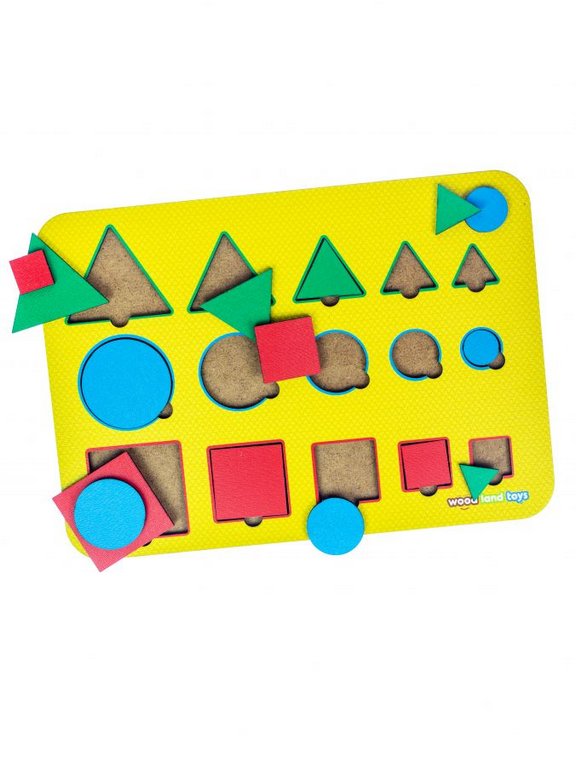 Доска-вкладыш Монтессори "Больше-меньше" (дерево) WOODLENDTOYS