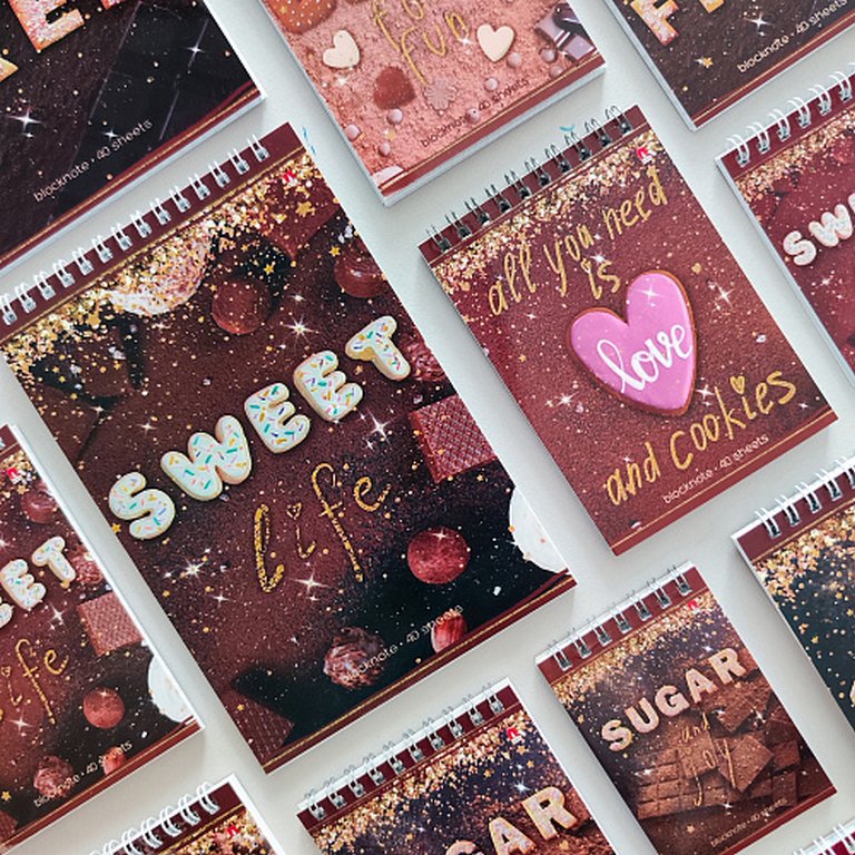 Блокнот А7  40л.,  68*101 мм, на гребне Альт "SWEET LIFE" 5 видов