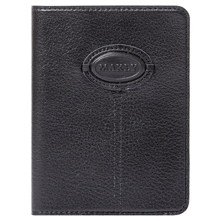 Набор подарочный Макей нат. кожа черный (обложка для паспорта+портмоне)