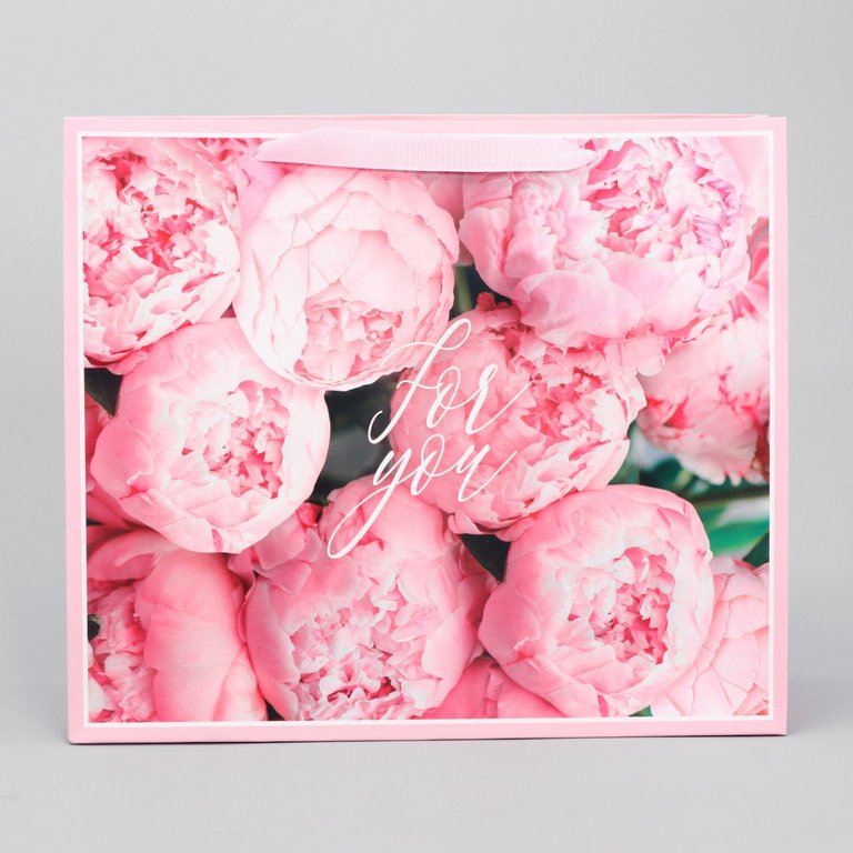 Пакет бумажный горизонтальный 30*25см ламинированный "Для тебя"