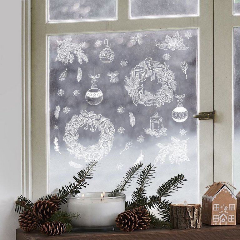Украшение оконное "Новогодние украшения" 33х50 см