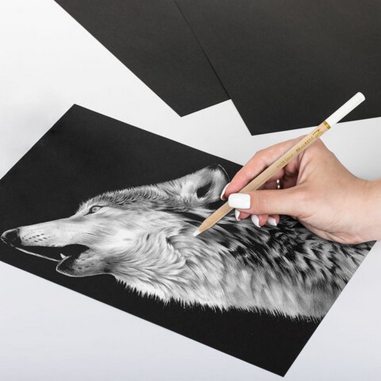 Карандаш белый художественный меловой 4 мм BRAUBERG ART "CLASSIC"