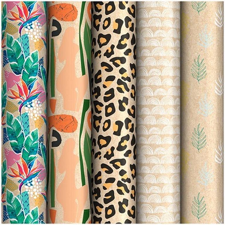 Бумага упаковочная 70*100см крафт в рулоне (ассорти) "Trendy"