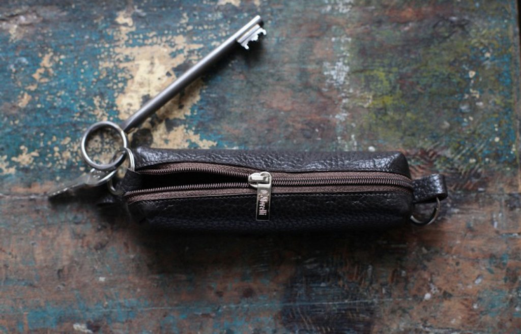 Футляр для ключей  D.Morelli "Texas" из нат.кожи, на молнии, коричневый