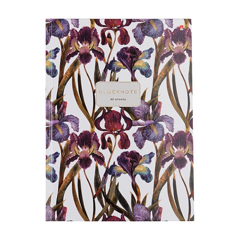 Бизнес-блокнот А4  80л., 200*290 мм, "FLORA.ИРИСЫ"
