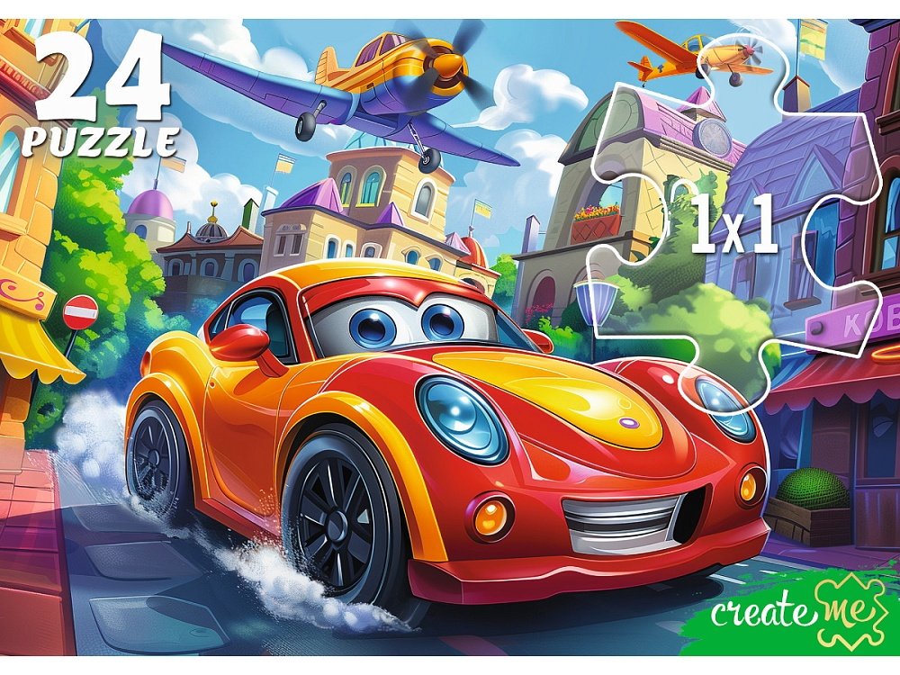 Пазлы   24 дет. "Веселая машинка и самолеты" Рыжий кот