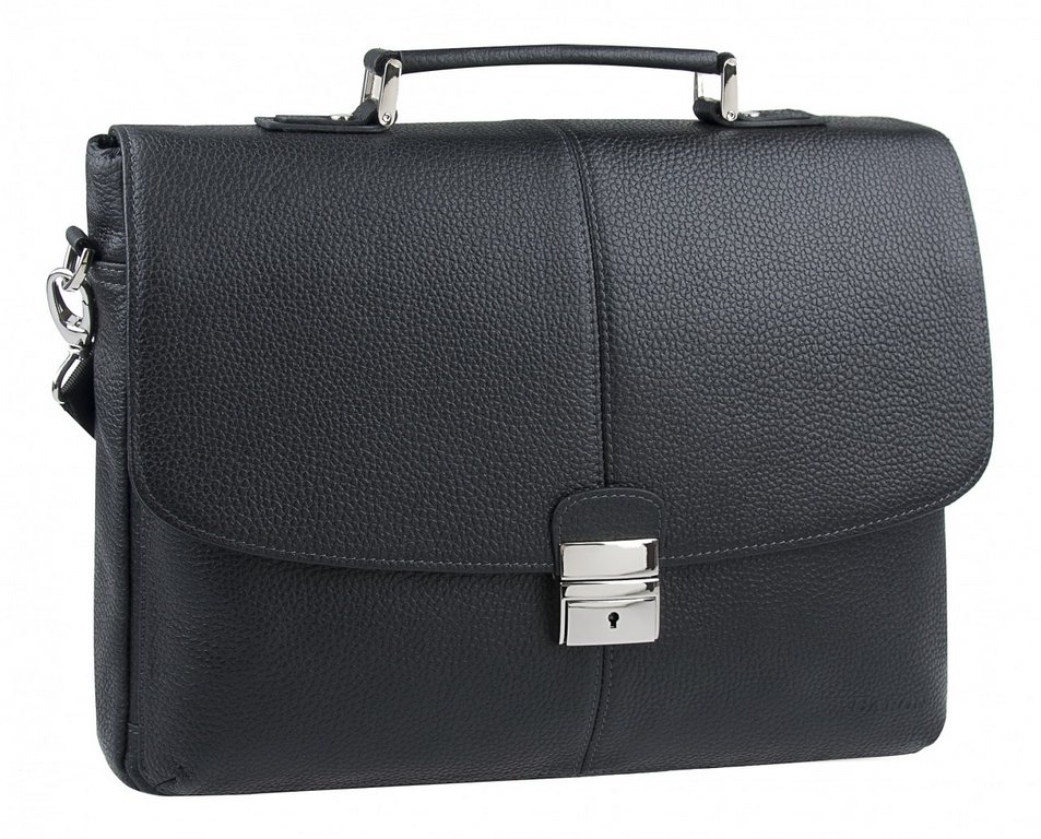 Портфель Baron 37*27*7 см, нат. кожа, черный
