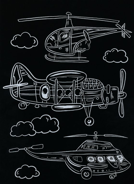 Гравюра-блокнот 14x20 см "Транспорт" Hobbius