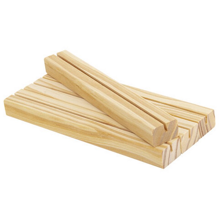 Держатель для ценника деревянный 21х3х2 см, настольный горизонтальный (набор 4 шт) BRAUBERG