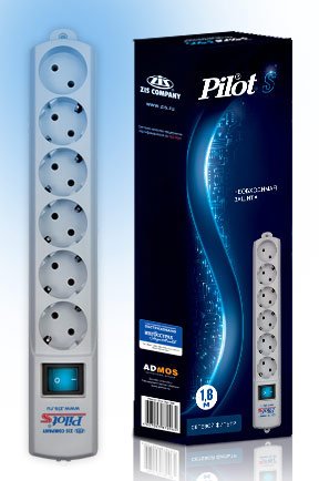 Сетевой фильтр Pilot S 1.8м (6 розеток) белый