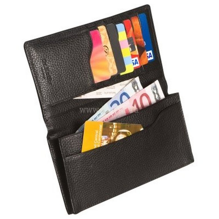 Портмоне Dr.Koffer 18*9см, нат. кожа, черный