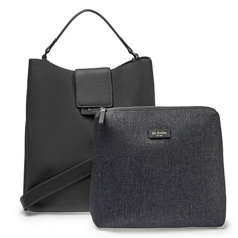 Сумка женская Dr.Koffer нат. кожа, черная